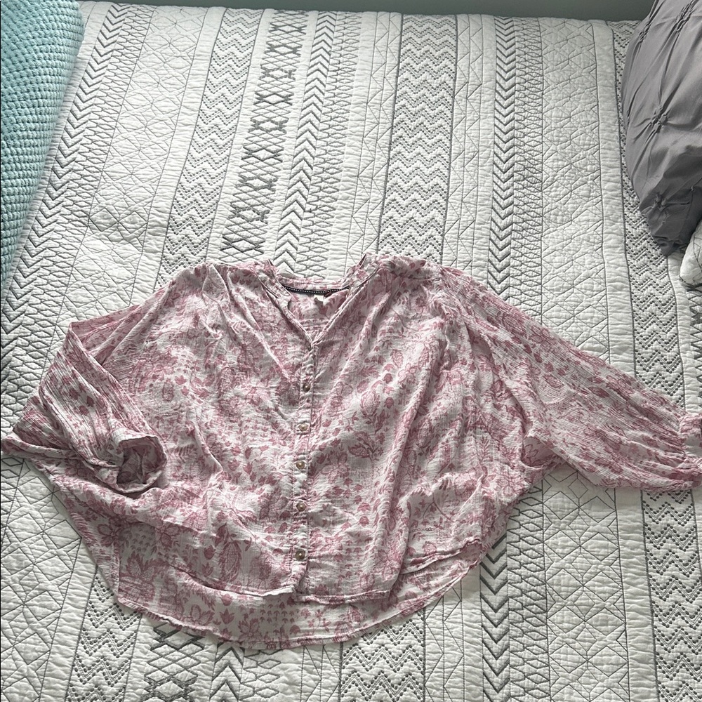 Pilcro Pink Floral Blouse